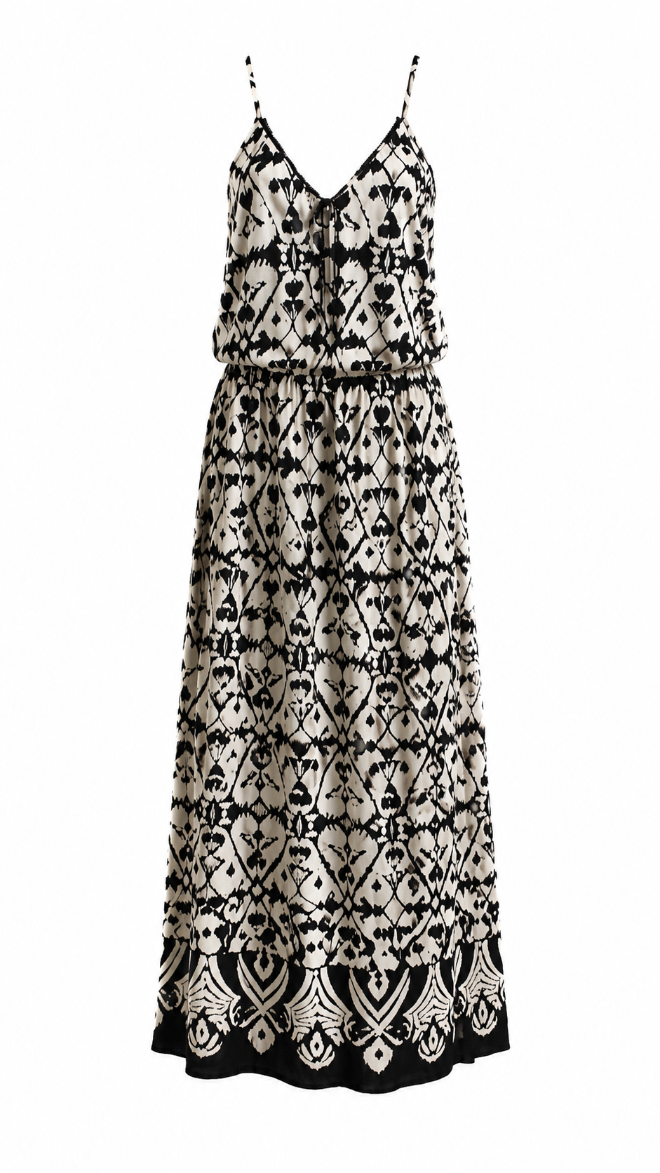 Black & White Printed Midi Dress