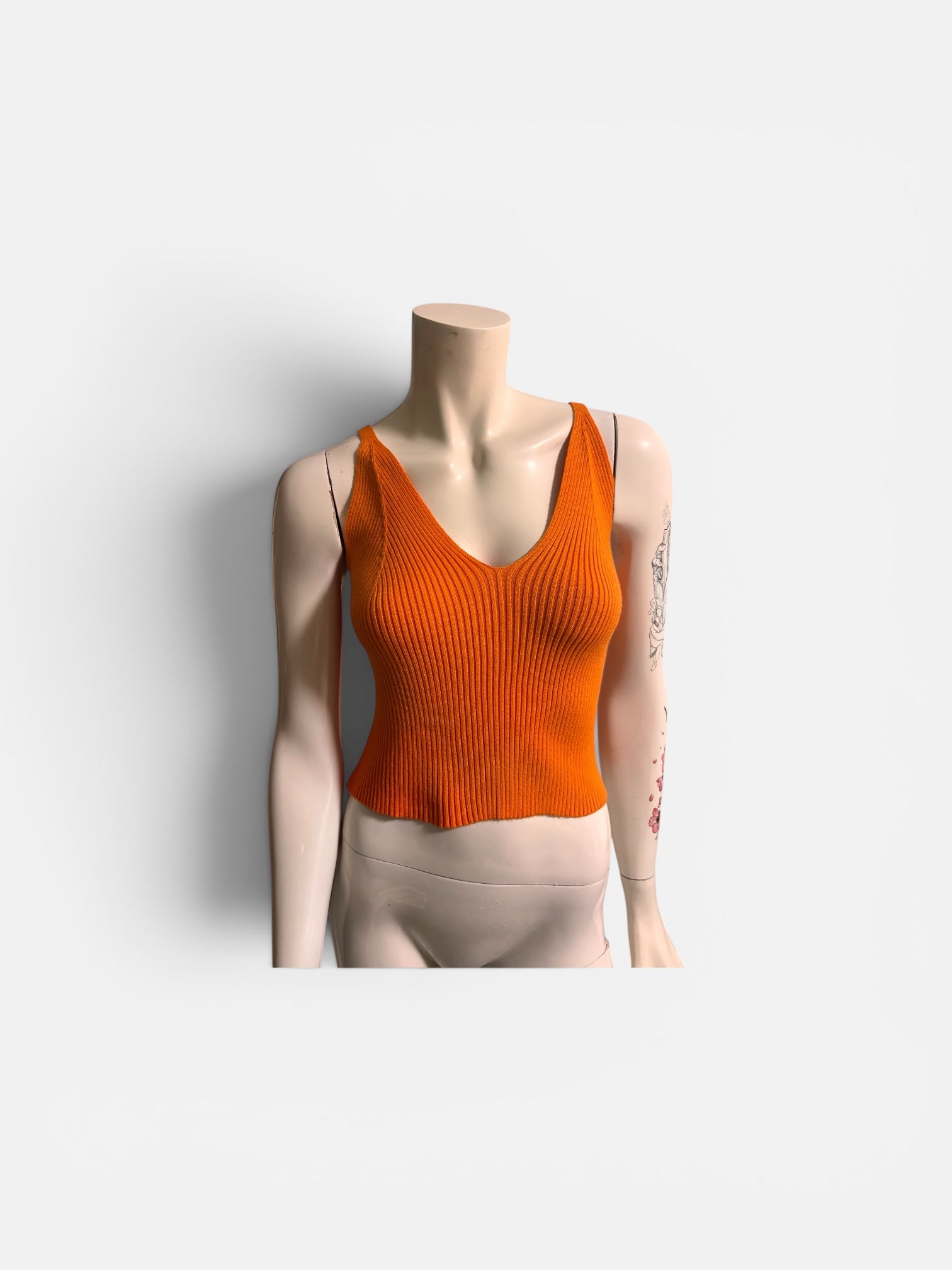 Orange Ribbed Singlet