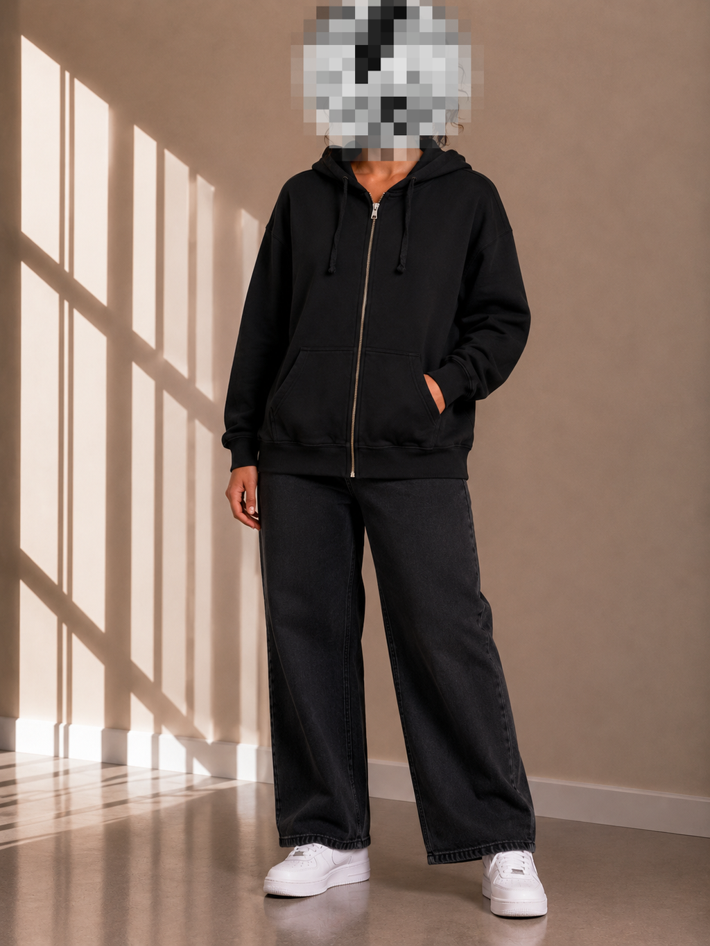 Black Zip Up Hoodie