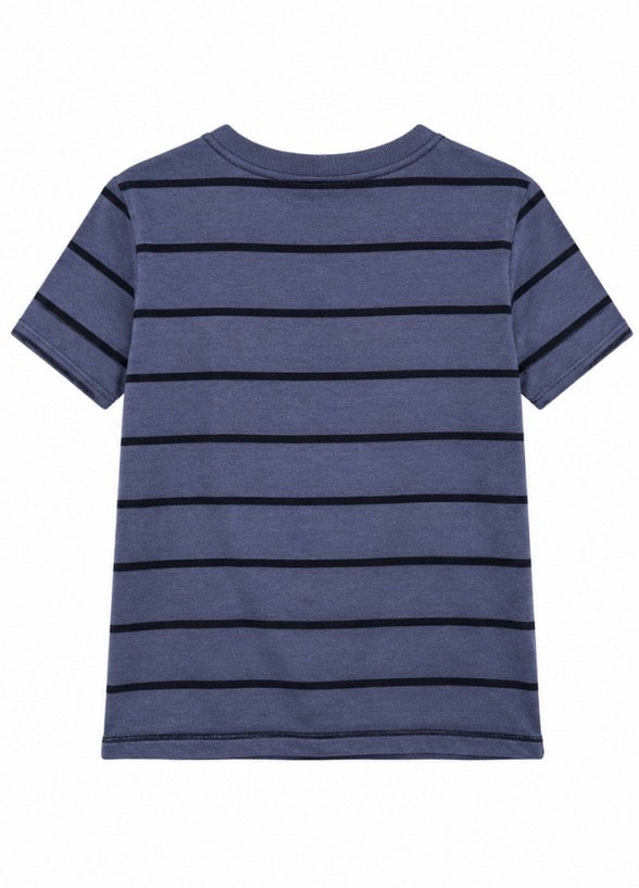 Blue & Navy Striped T-Shirt