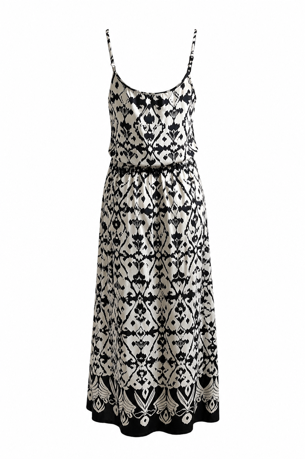 Black & White Printed Midi Dress