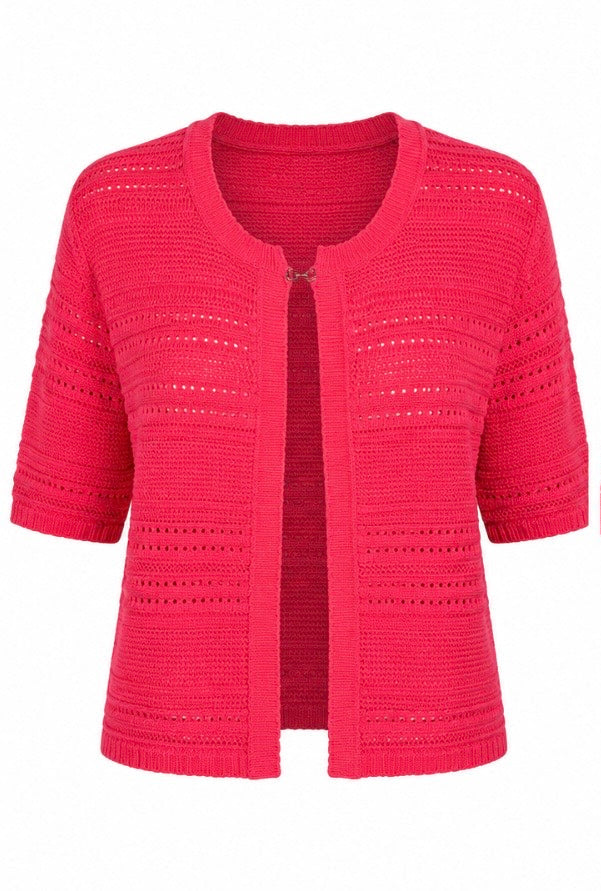 Coral Open Knit Cardigan