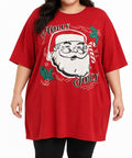 Red Holly Jolly Santa Graphic Tee
