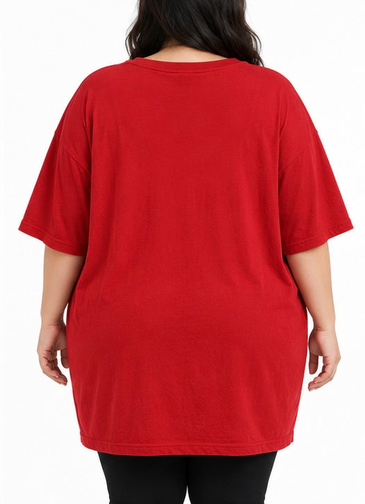 Red Holly Jolly Santa Graphic Tee