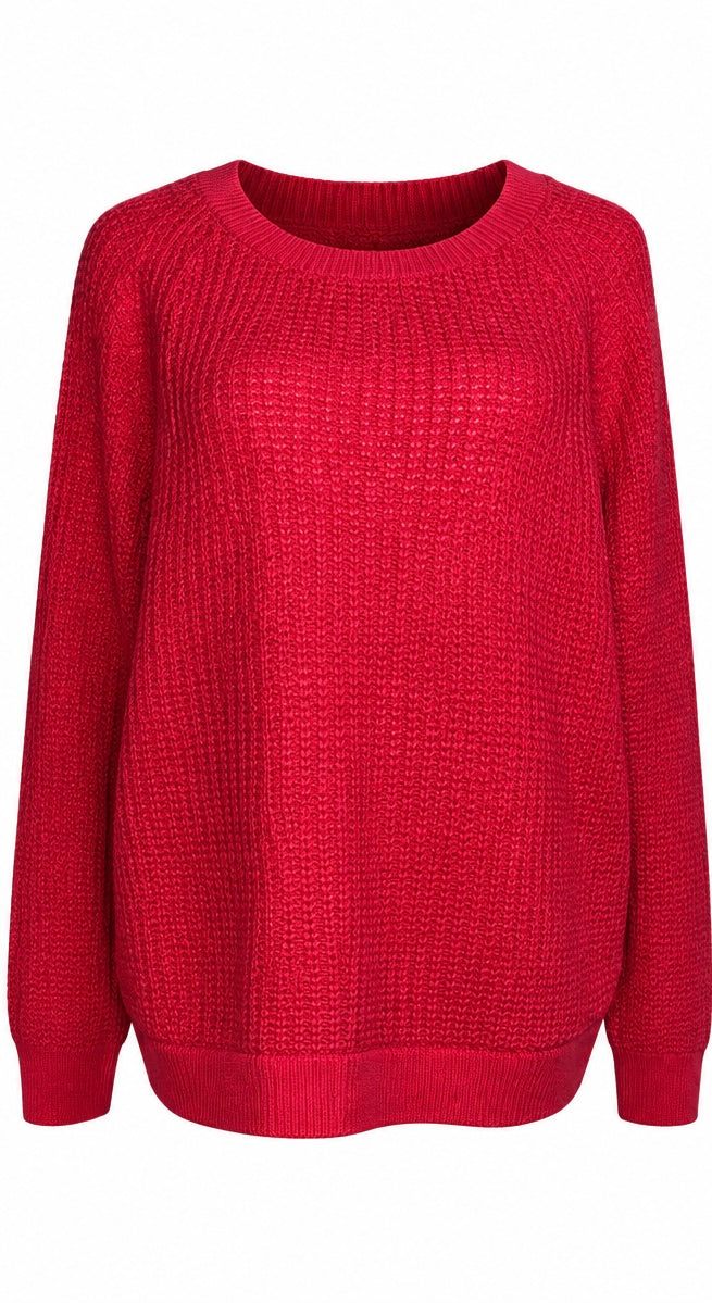 Hot Pink Textured Knit Jumper