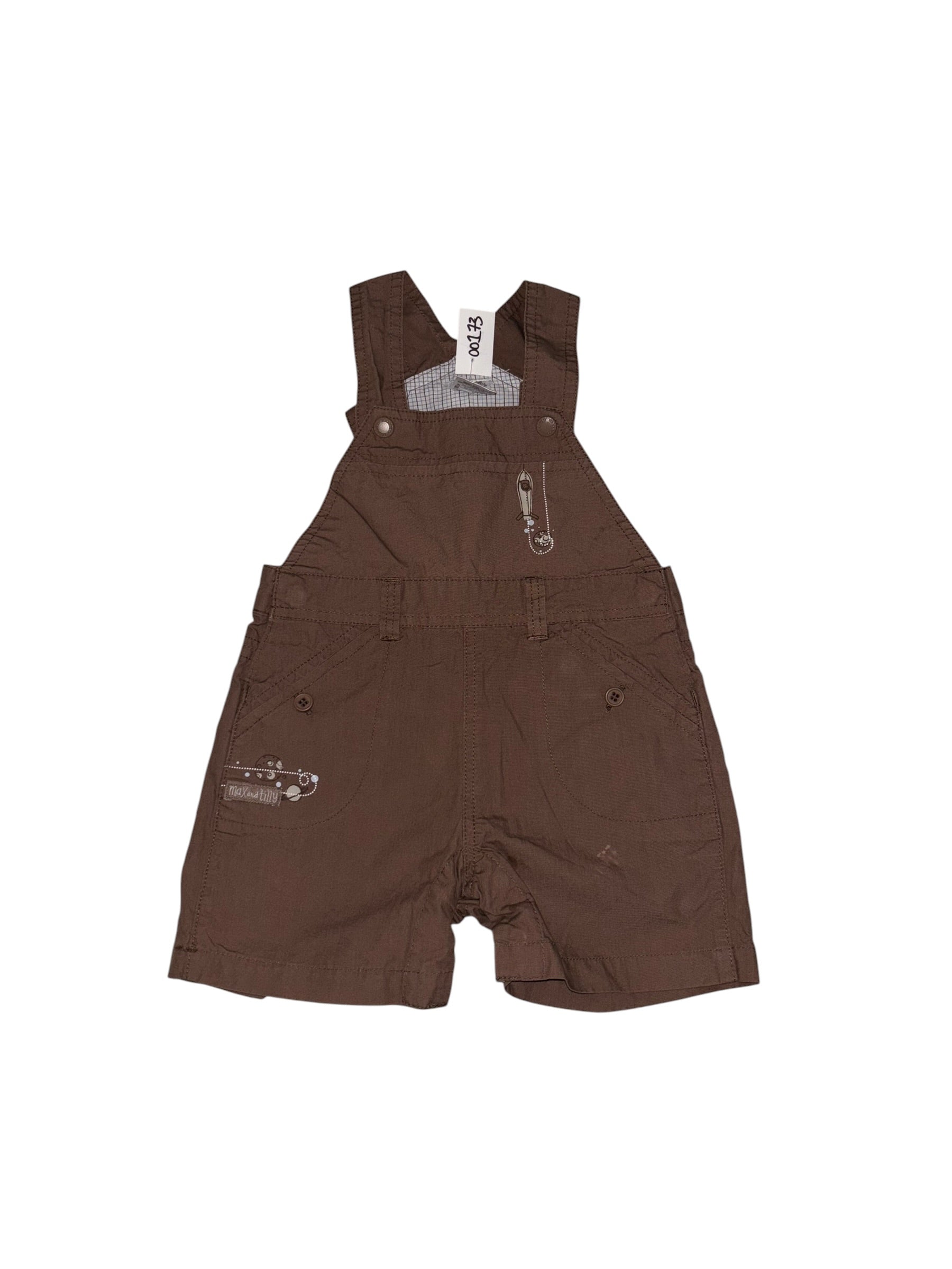 Baby Brown Short Overalls