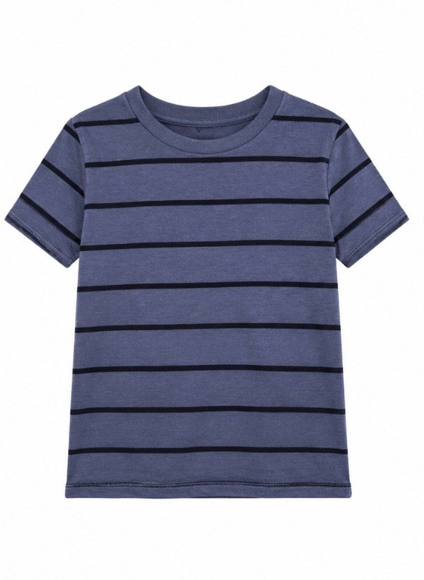 Blue & Navy Striped T-Shirt