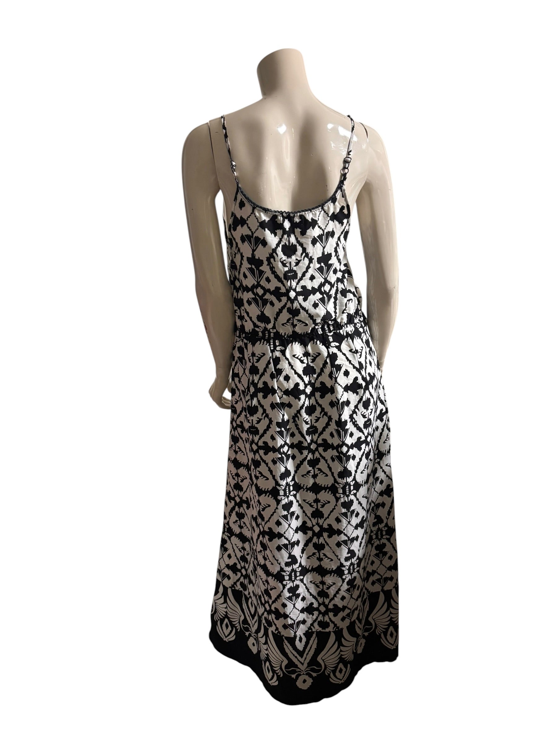 Black & White Printed Midi Dress