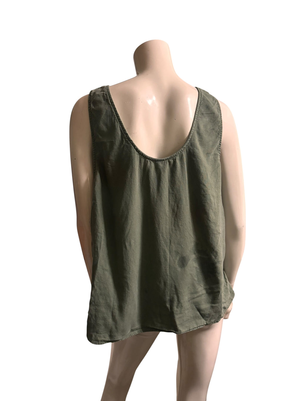 Khaki Relaxed Sleeveless Tank Top