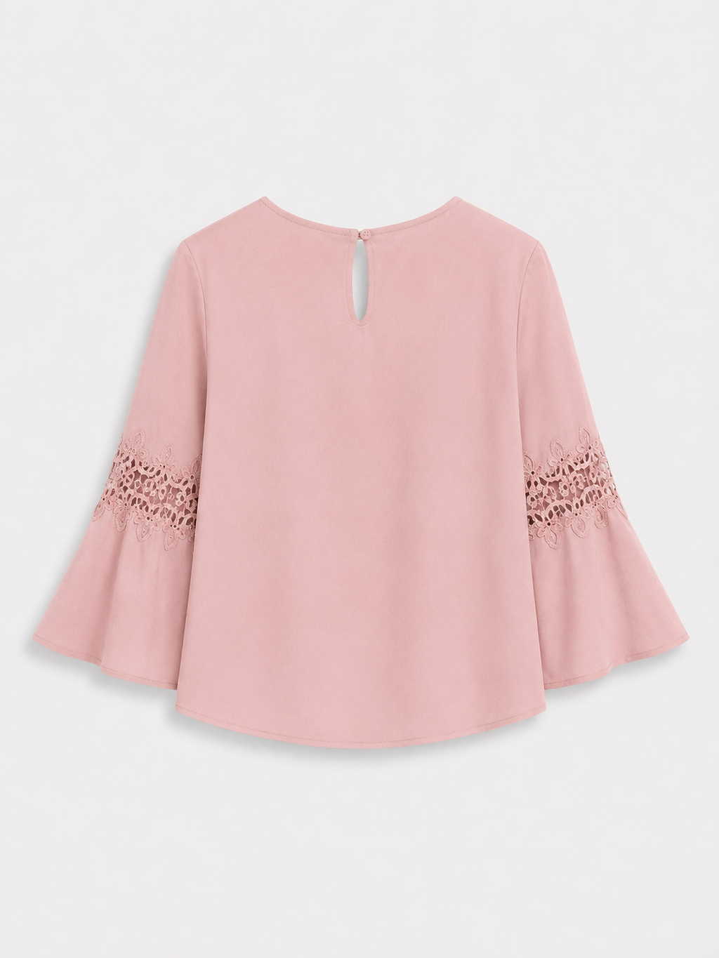 Blush Pink Lace Sleeve Top