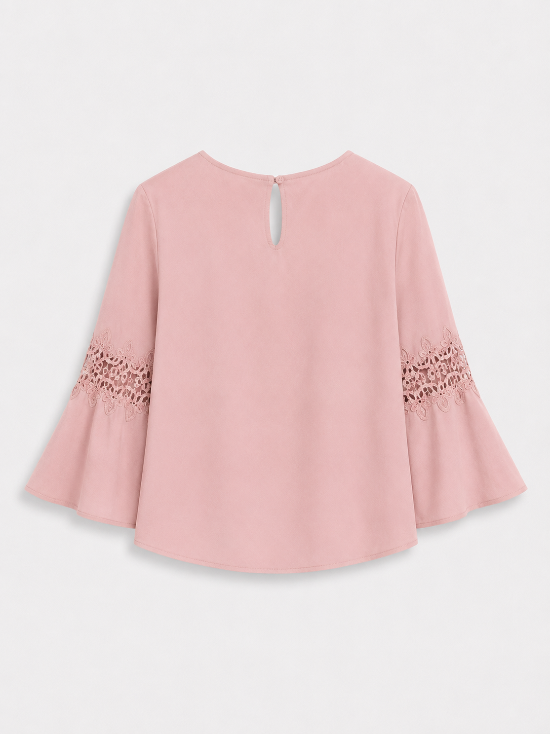 Blush Pink Lace Sleeve Top