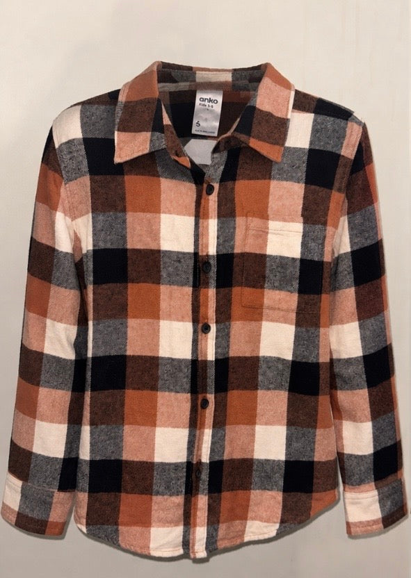Kids Check Flannel Button-Up Shirt