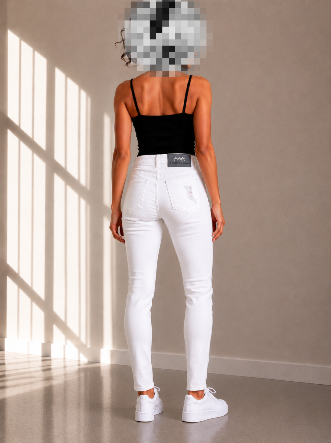 White Distressed Skinny Jeans