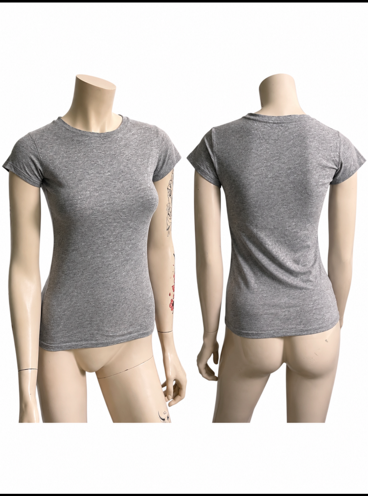 Grey Fitted Basic Tee