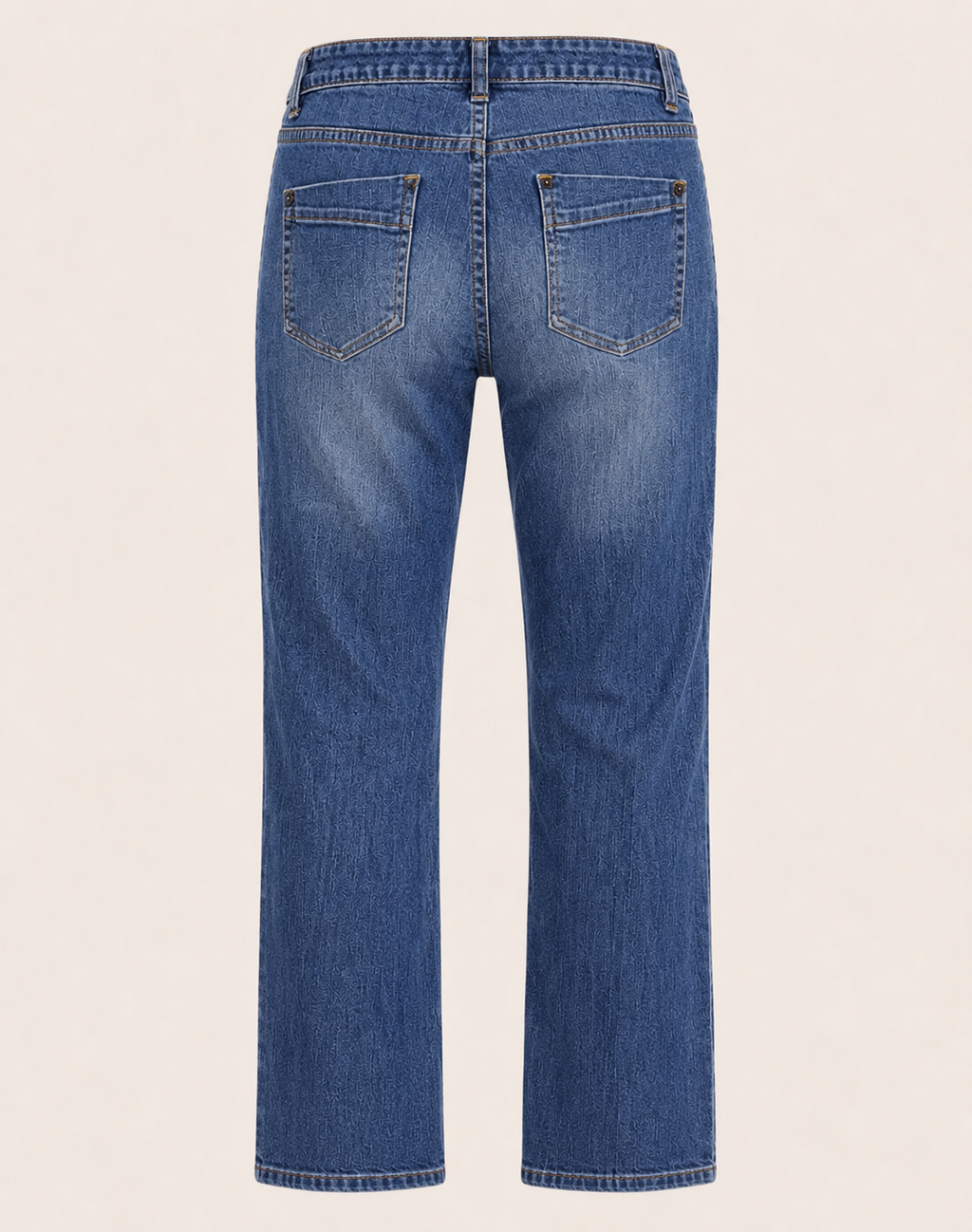 Mid Wash Straight Leg Jeans