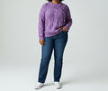 Purple Pearl Detail Cable Knit Jumper