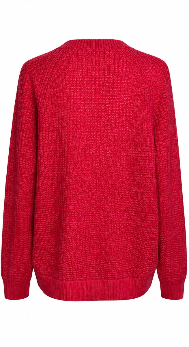 Hot Pink Textured Knit Jumper