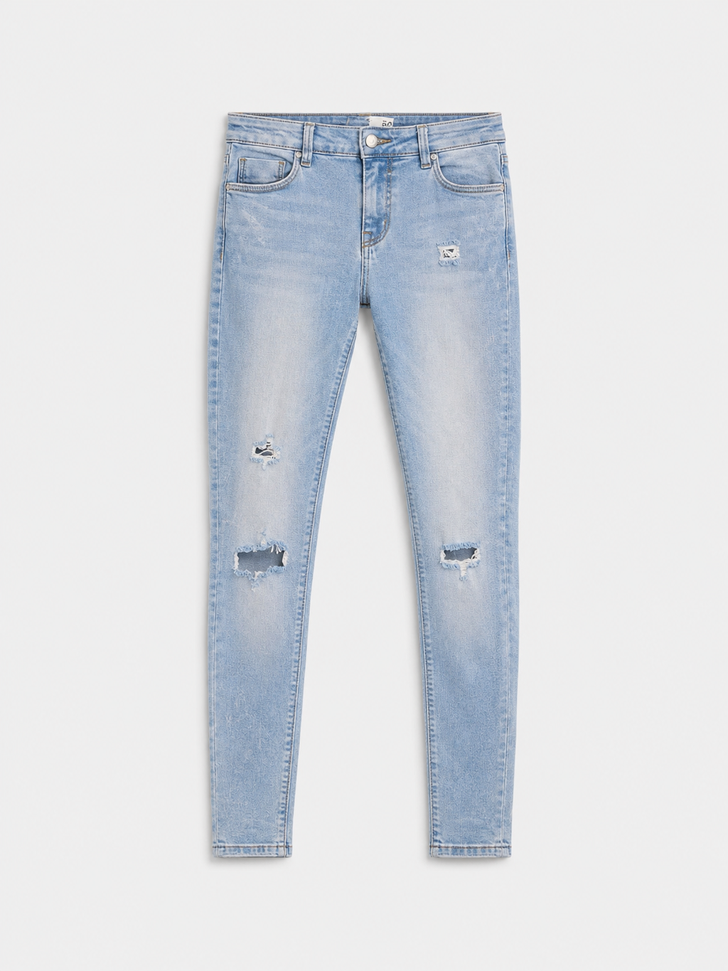 Light Wash Distressed Skinny Jeans