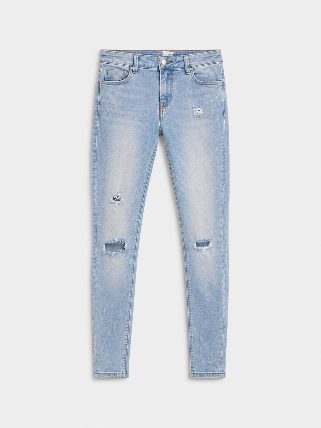 Light Wash Distressed Skinny Jeans