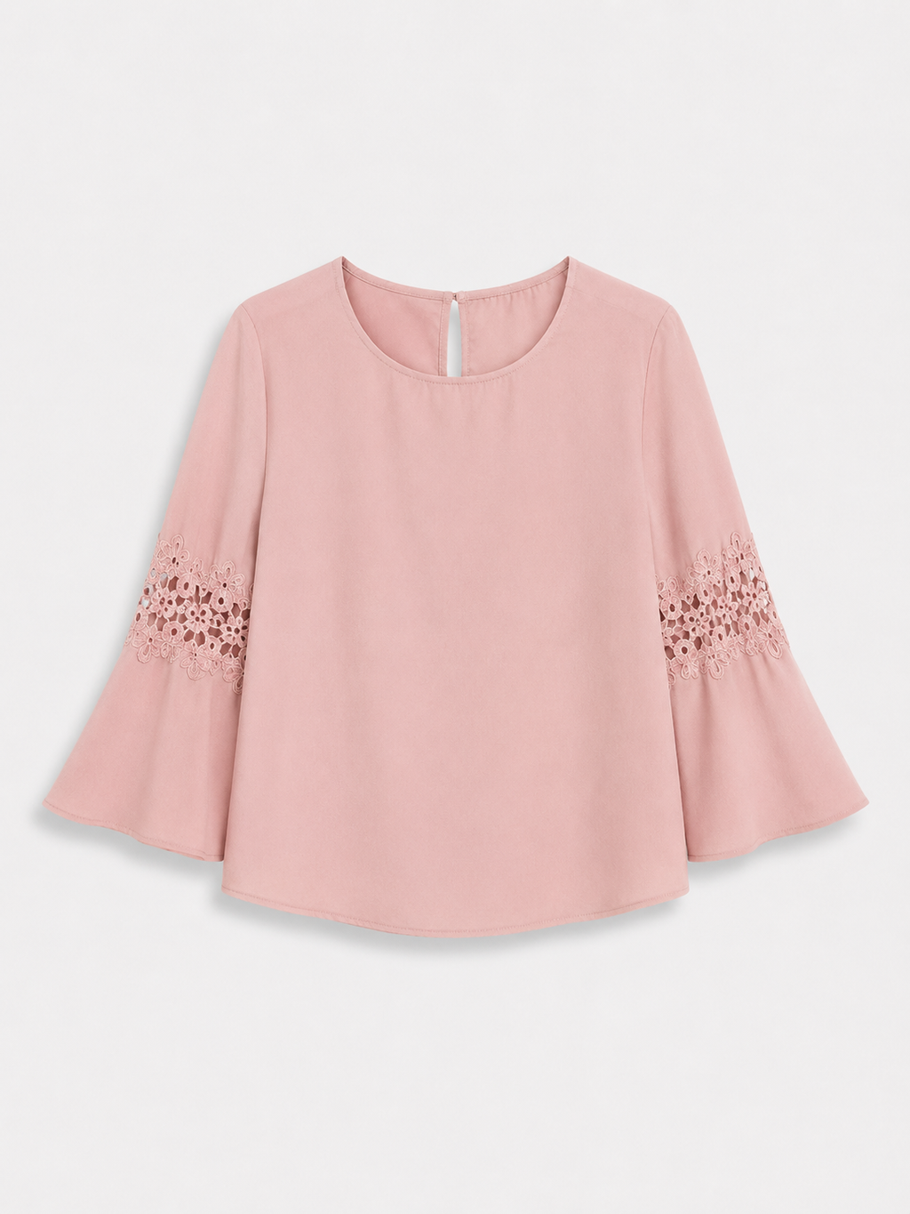 Blush Pink Lace Sleeve Top