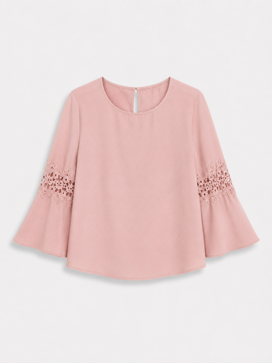 Blush Pink Lace Sleeve Top