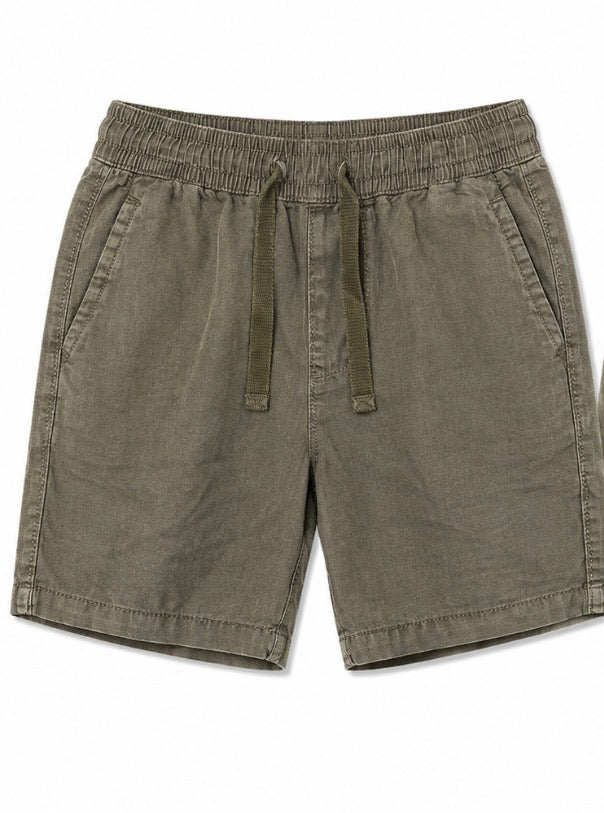 Khaki Drawstring Shorts