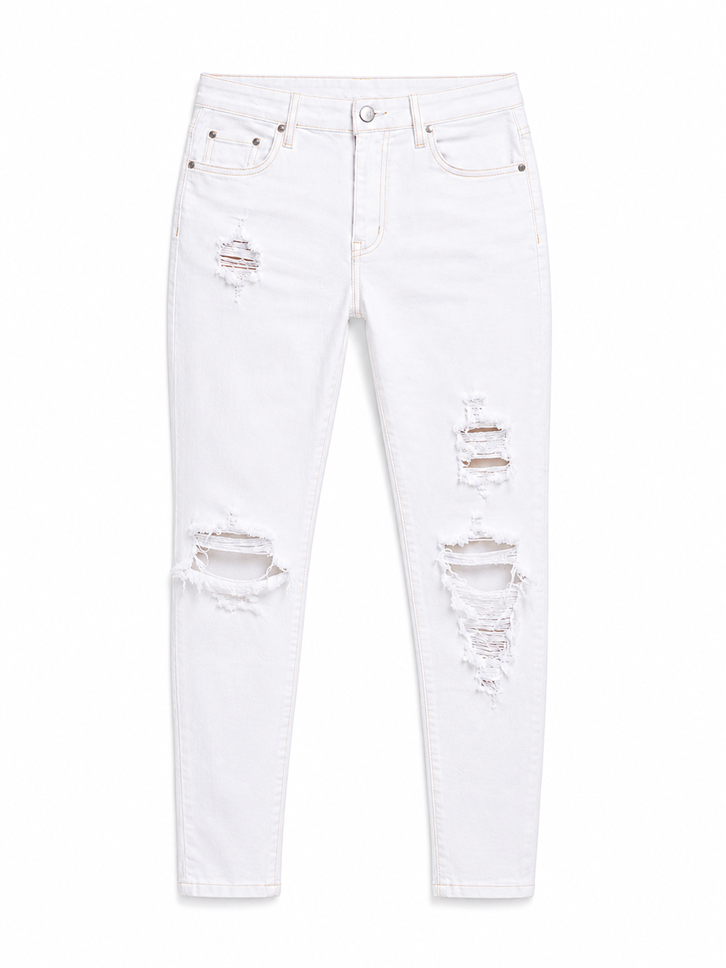 White Distressed Skinny Jeans