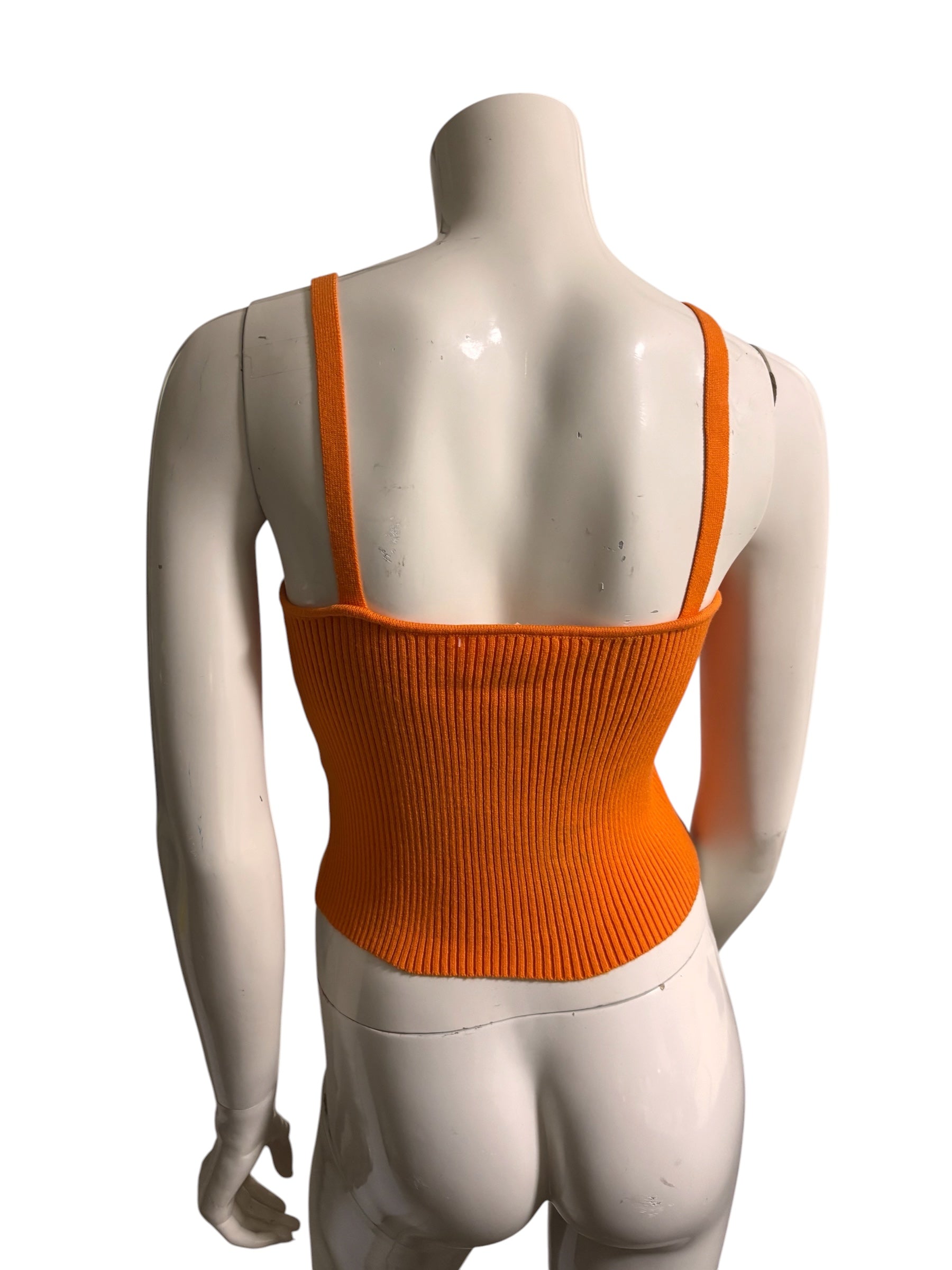 Orange Ribbed Singlet