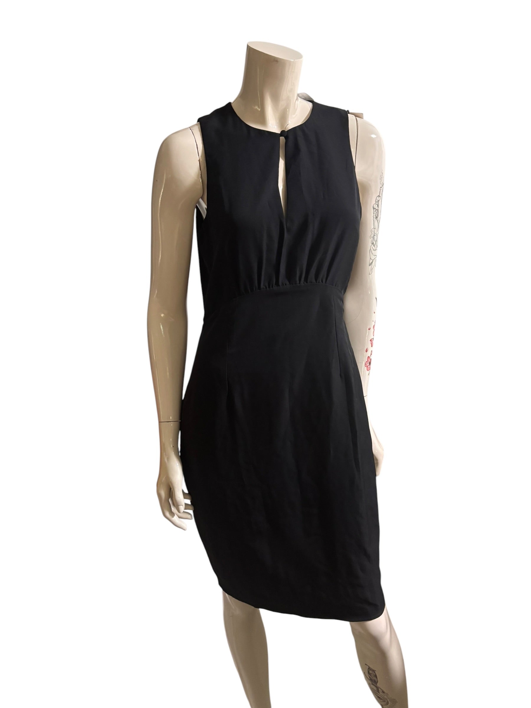 Black Sleeveless Keyhole Midi Dress