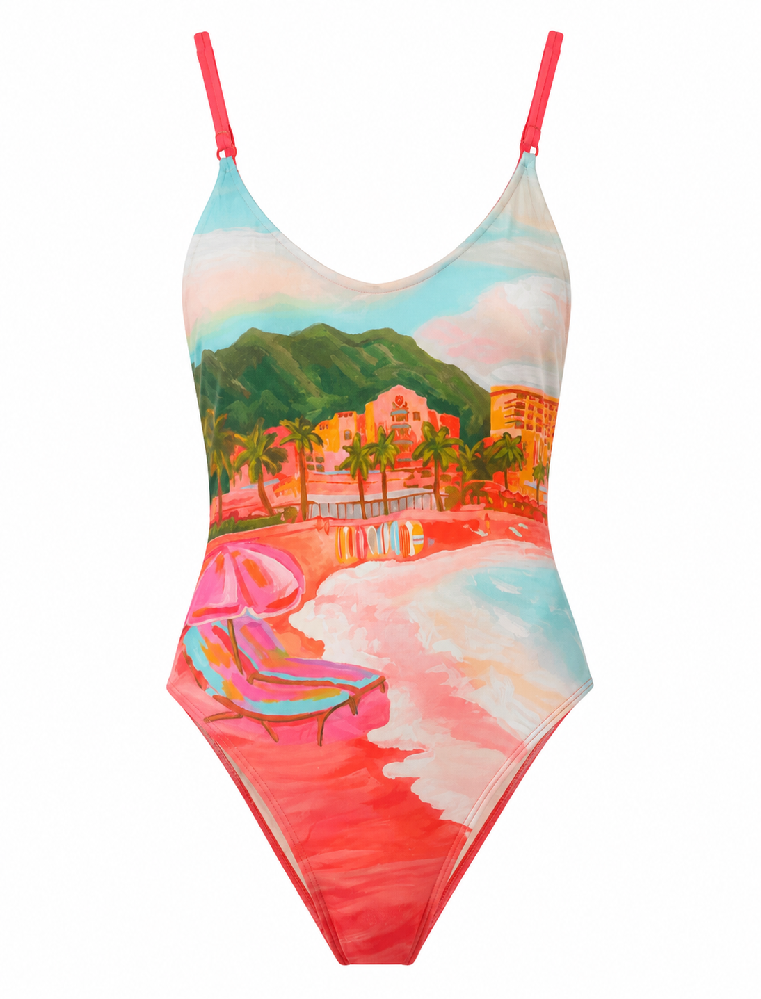 Scenic Print One Piece Swimsuit