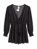 Black Polka Dot Wrap Playsuit