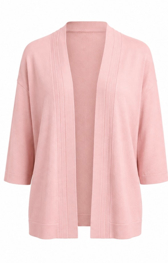 Blush Pink Open Front Cardigan