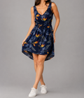 Tropical Print Sleeveless Dress