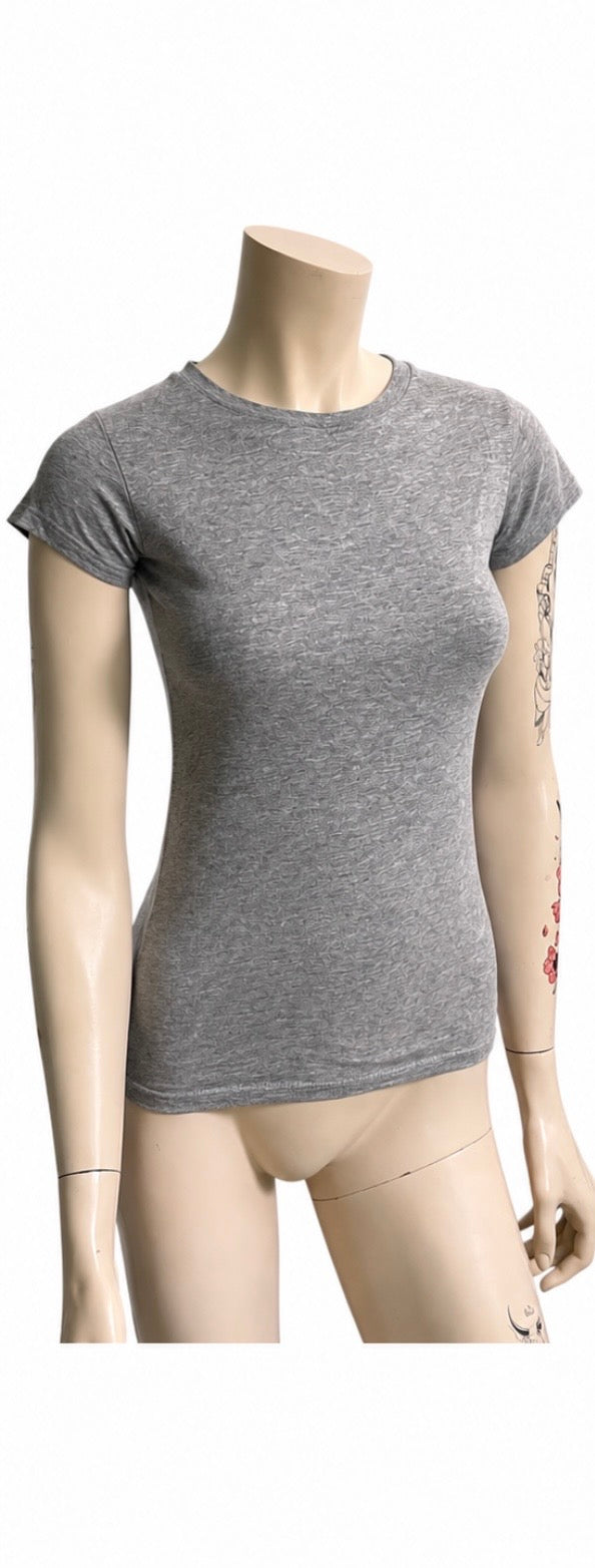 Grey Fitted Basic Tee