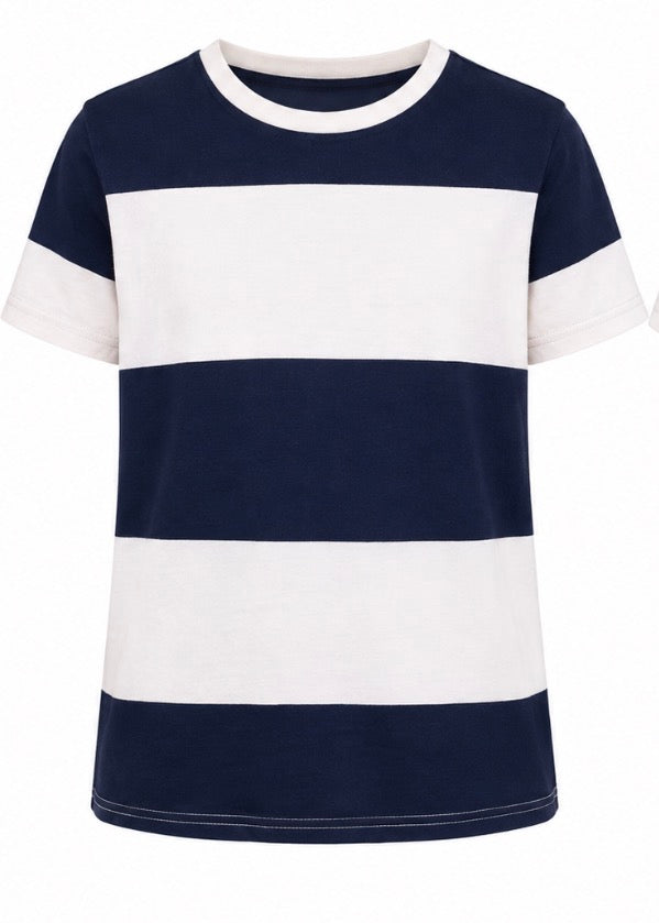 Navy & White Striped T-Shirt