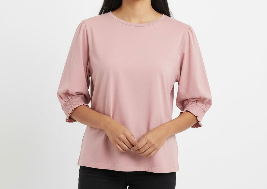Blush Pink 3/4 Sleeve Top