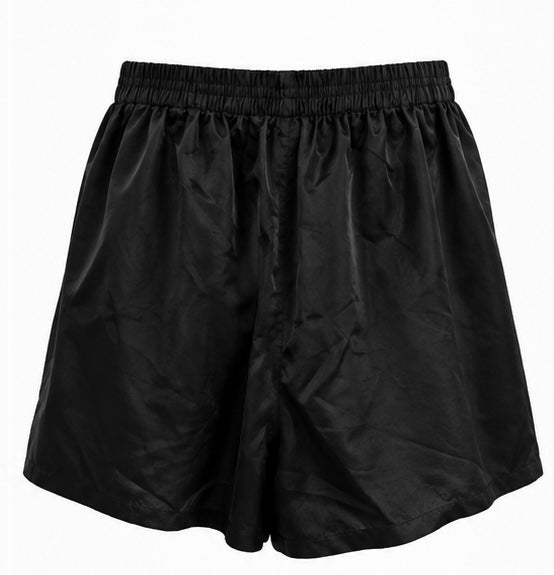 Black Satin Pyjama Shorts