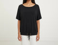 Black Drawstring Hem Top