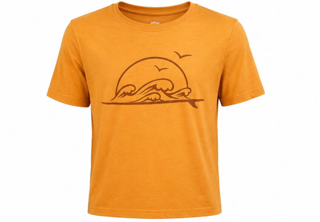 Orange Wave Graphic T-Shirt