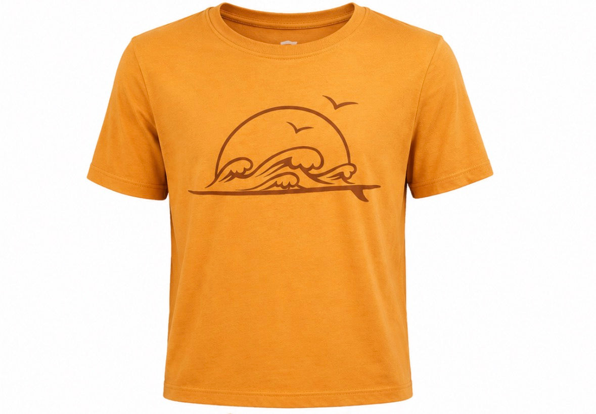 Orange Wave Graphic T-Shirt