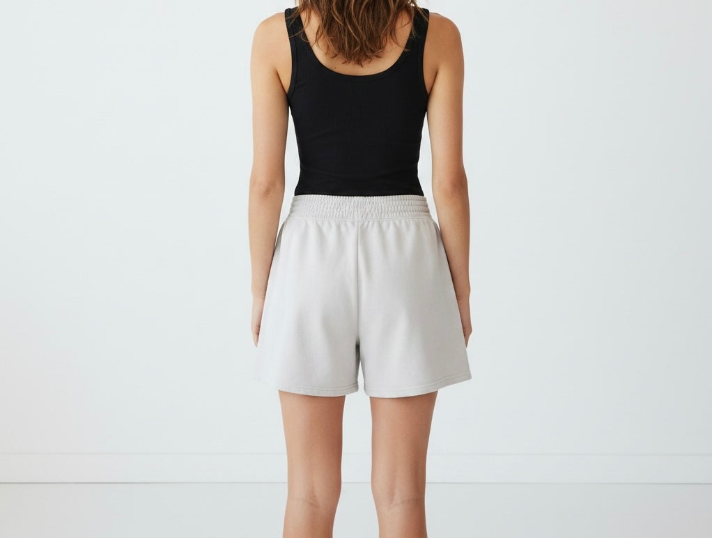 Cream Pull On Shorts