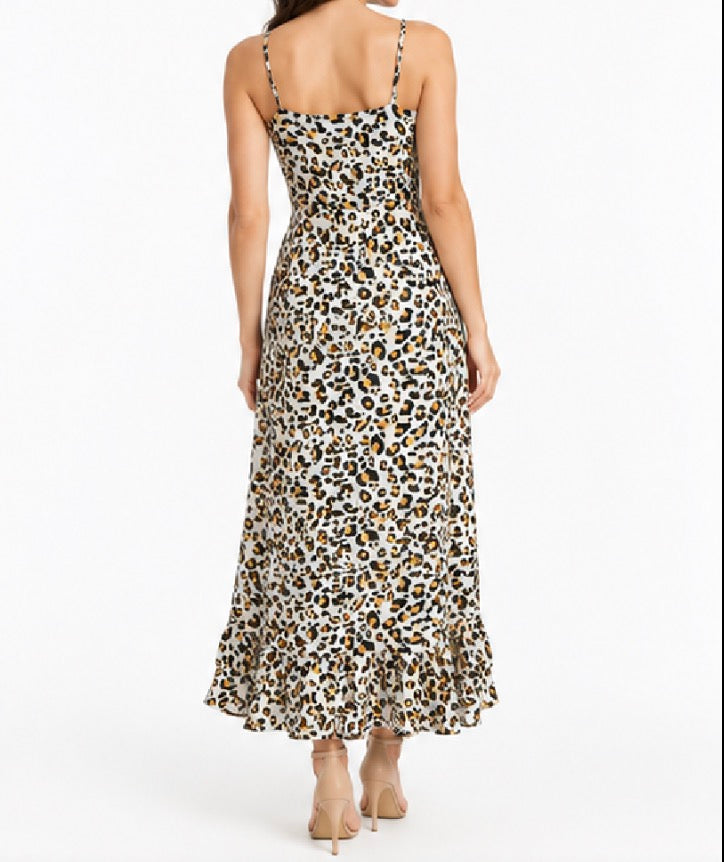 Belladonna Leopard Print Wrap Midi Dress