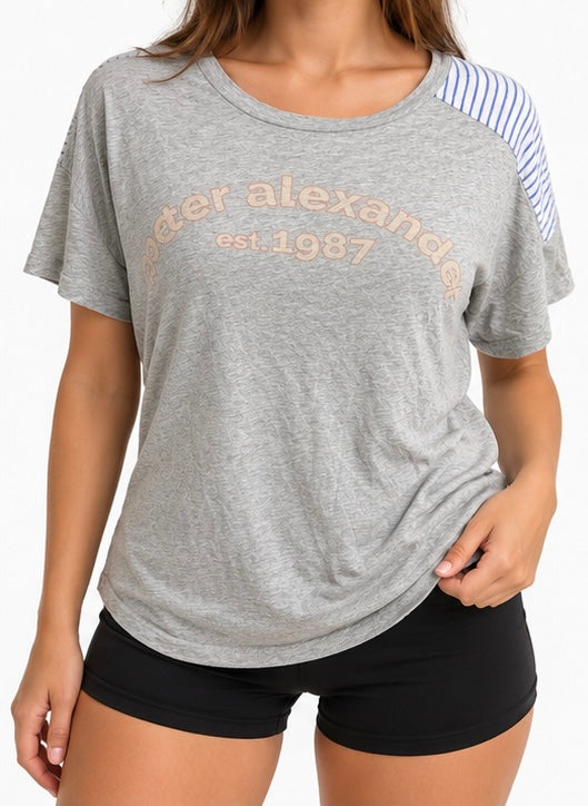 Peter Alexander Reversible Grey & Stripe T-Shirt