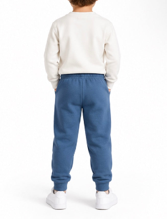 Kids Blue Fleece Track Pants