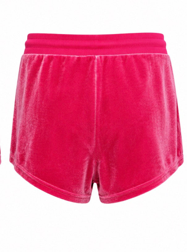 Hot Pink Velvet Shorts