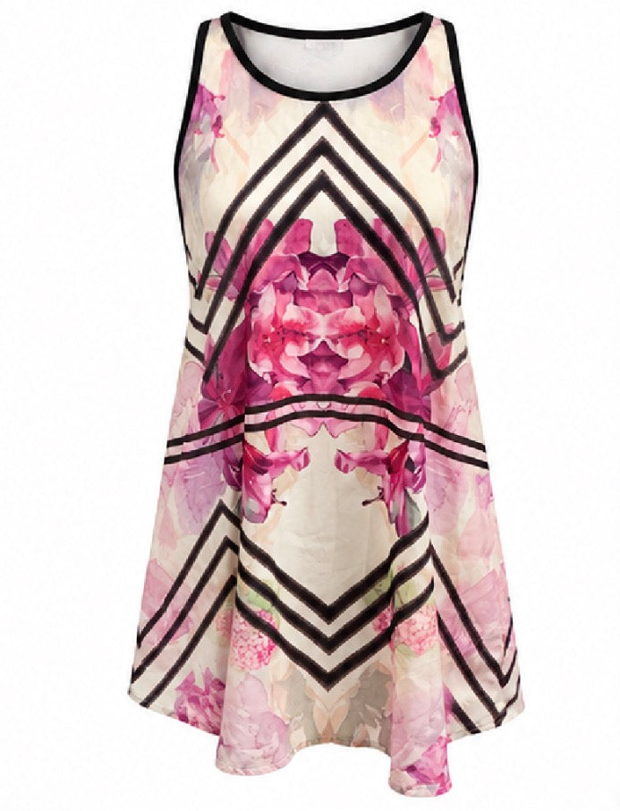 Pink Floral Racerback Dress