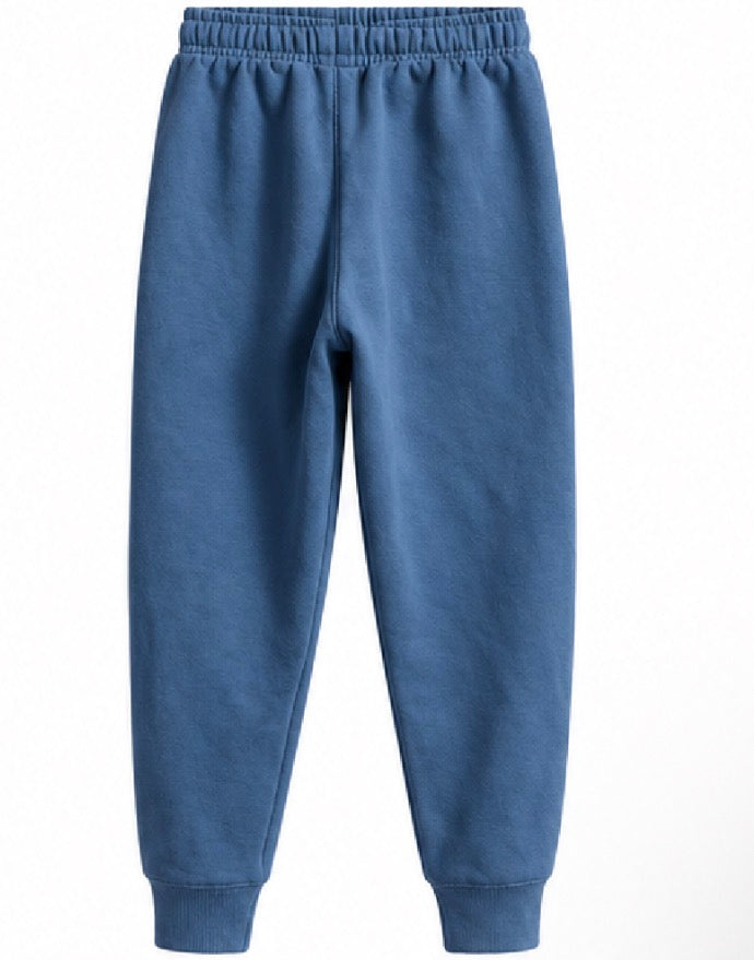 Kids Blue Fleece Track Pants
