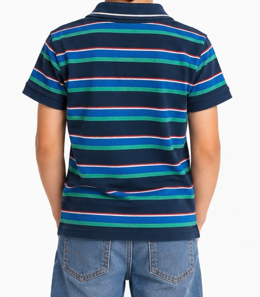 Minoti Boys Striped Polo Shirt