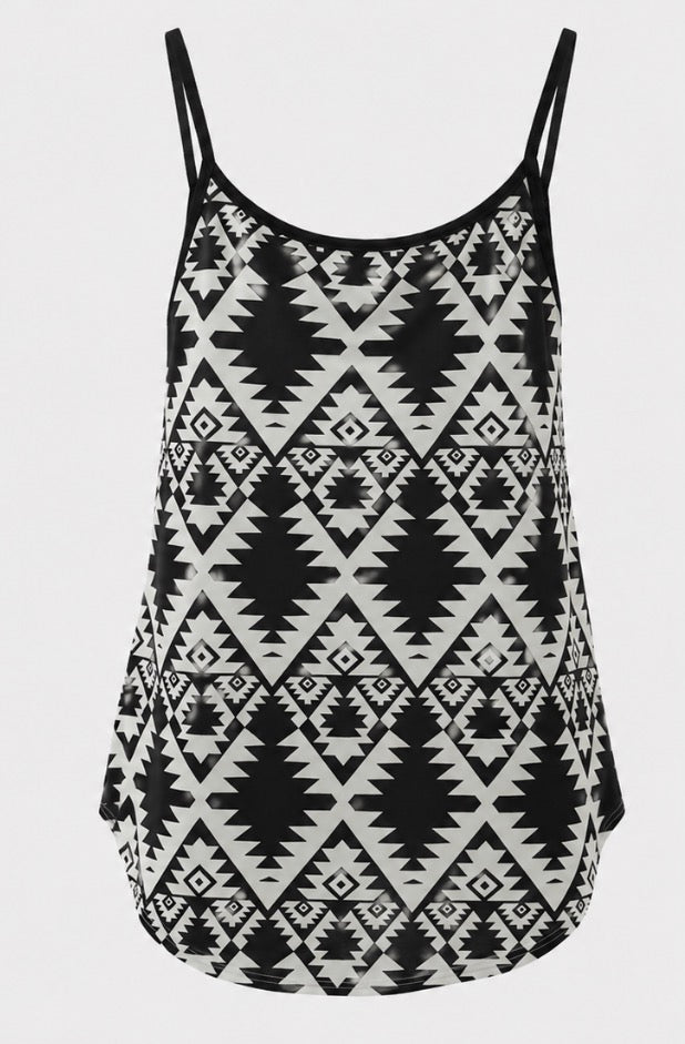 Black & White Geometric Singlet