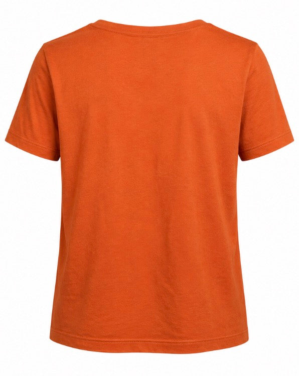 Orange Dinosaur Skeleton Graphic T-Shirt